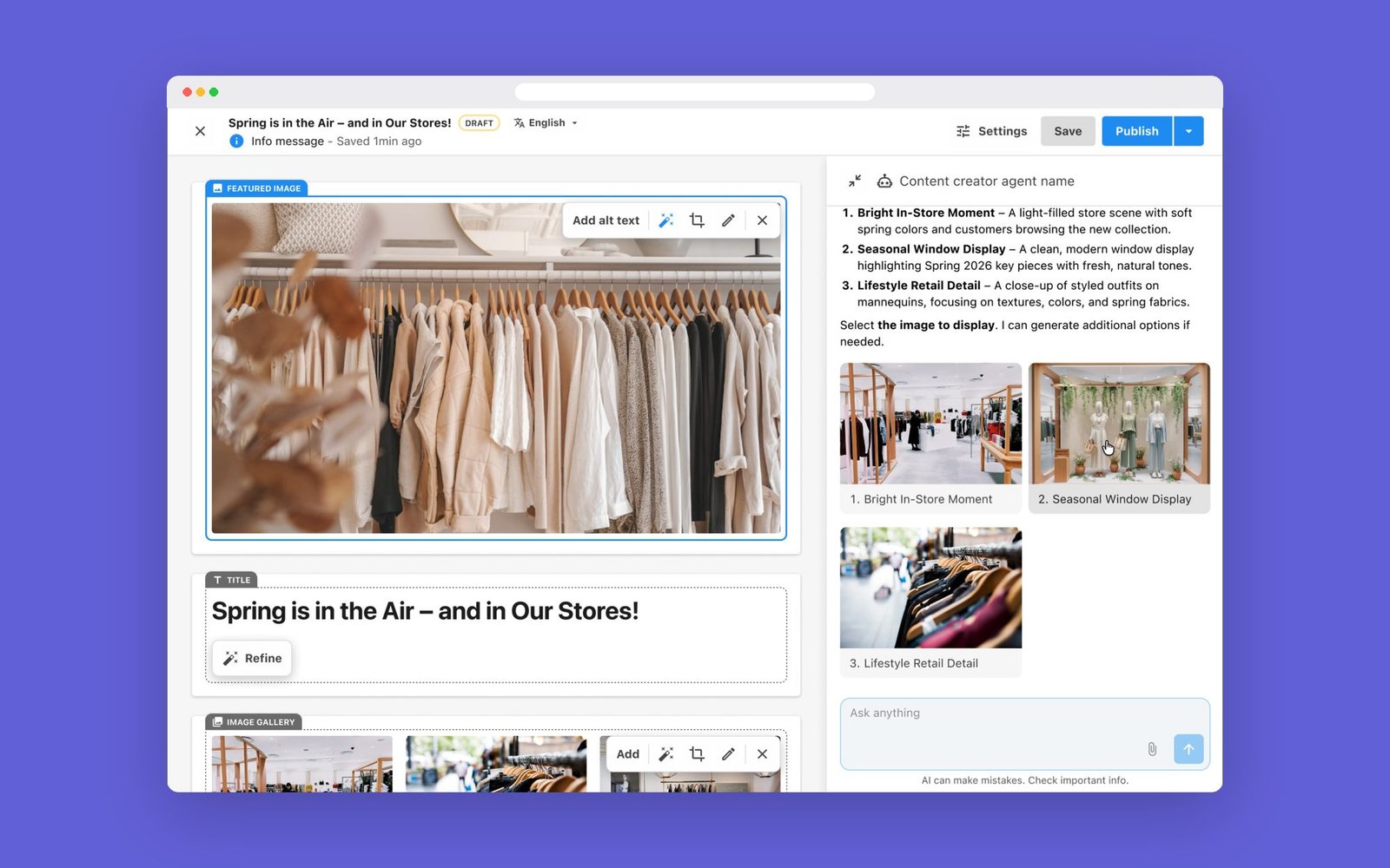 Création d'article avec un assistant IA